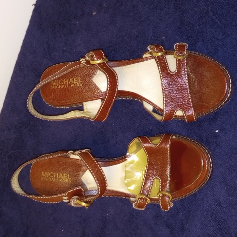 Brown leather heel